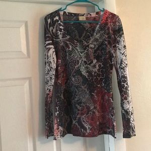 Green/red/white embellished top by Buckle XL